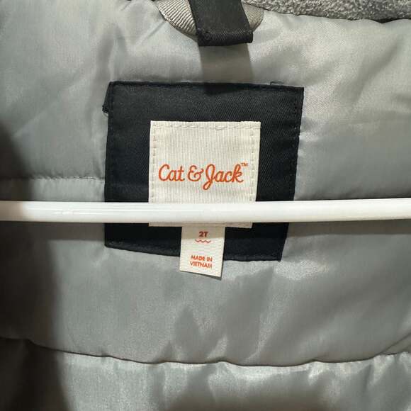 Cat & Jack Baby Toddler Black & Gray Winter Hooded Jacket Size 2T - Picture 8 of 8